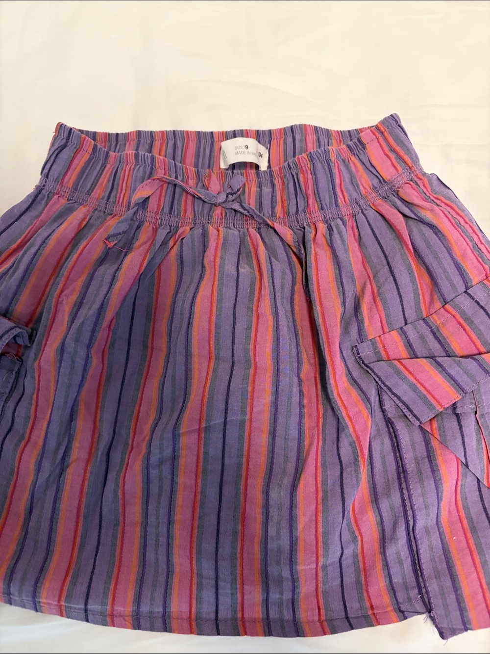 Zara Purple and Pink Stripe Girls' Skirt with Tie